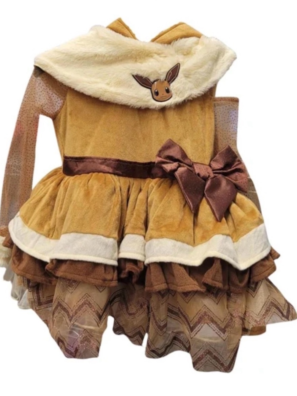 New Pokemon Eevee-Inspired Girls' Brown Costume Dress Size M (7/8)